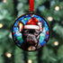 French Bulldog in Santa Hat Suncatcher Decoration